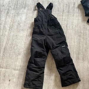 Lands End black ski snow winter bibs reinforced knees and bum. Sz 8